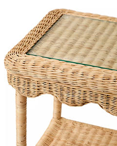 Side Table Woven Rattan <b>Bedside</b> Table with Storage <b>Shelf</b> Children Furniture Nursery Table Lightweight Durable Decorative Kids - Product Image 6