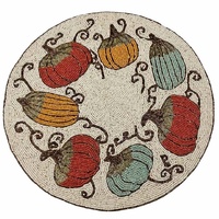Tapis de table moderne antidérapant en verre à motifs de citrouilles d'automne faits à la main pour la décoration de fête de mariage