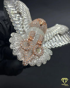 Pendentif Hibou Personnalisé Haut de Gamme Sertie de Diamants VVS Cultivés en Laboratoire en Argent Sterling 925, Bijoux Hip Hop - Product Image 2