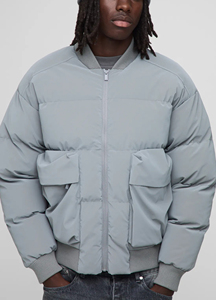 Chaqueta Acolchada Personalizada para Hombre, con Cuello Alto, Logotipo Frontal, Capucha, Secado Rápido, Impermeable, Cortavientos, Ropa Deportiva Casual - Product Image 4