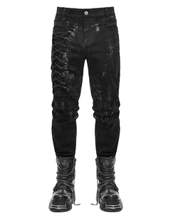 Jeans de motard noirs de qualité supérieure Vente en gros de pantalons gothiques respirants design personnalisé pour hommes à séchage rapideCoupe régulière - Product Image 1