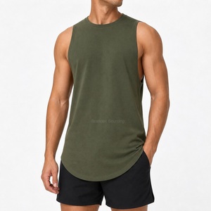 Tank Top Men Custom Logo Cotton Gym Tank Top, Sleeveless OEM Bangladesh Manufacturer - Product Image 6