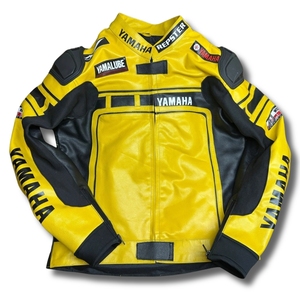 Blouson de moto en cuir jaune pour homme, haute visibilité, imperméable, pour l'hiver, avec protection renforcée, pour la course, vêtement d'extérieur B2B - Product Image 1