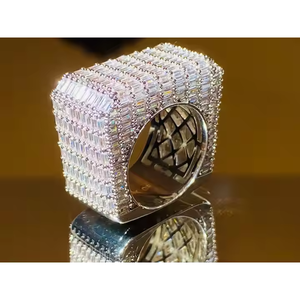 Luxury Baguette Diamond Cuff <b>Statement</b> <b>Ring</b> - Product Image 2