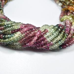 Natural Multi Tourmaline Faceted Rondelle Gemstone Beads Strands 4-4.5mm Tourmaline Beads <b>String</b> Wholesale Loose Gemstone Beads - Product Image 3