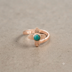 Mohave <b>Turquoise</b> Gemstone <b>Ring</b> 925 Silver Bezel Setting Bohemian Style Unisex Everyday Wear Gold Plated And Rose Gold Plated - Product Image 3