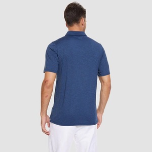 Polo à manches courtes pour homme, bleu marine, couleur unie, tissu Oxford, style décontracté, coupe classique, col boutonné - Product Image 6