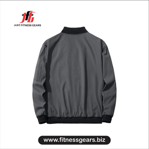 <b>Light</b> blue casual bomber <b>jacket</b> Men's autumn wear <b>jacket</b> Windproof bomber <b>jacket</b> for men Zipper closure men's <b>jacket</b> - Product Image 2