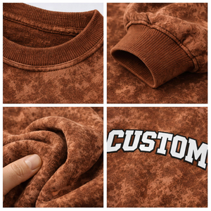 Sudadera Oversize de Cuello Redondo con Logo Personalizado de Alta Calidad, Lavado Ácido Marrón, Tejido Suave, Ropa Casual Urbana, Proveedor - Product Image 5
