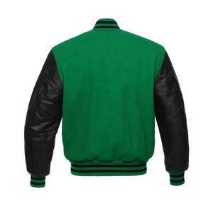 Best Quality Wholesale <b>Men</b> Leather Baseball Varsity Jacket <b>Men</b> Plain Blank Varsity Letterman Jackets - Product Image 4