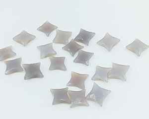 ลูกปัดพลอยมูนสโตนสีเทา รูปดาวนินจา สำหรับทำเครื่องประดับ - Product Image 1