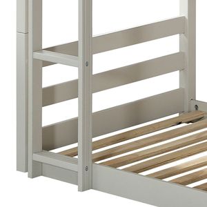 Letto a Castello Triplo/Doppio Grigio Chiaro per Bambini, Ideale per Spazi Riservati - Product Image 3