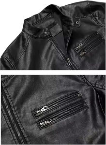 แจ็คเก็ตหนังวัวแท้สไตล์คาวบอยสำหรับผู้ชายพร้อมโลโก้สั่งทำ |   เสื้อแจ็คเก็ตสีดำระบายอากาศได้ดีพร้อมซิปปิด |   ผลิตในปากีสถาน ขายส่ง - Product Image 4