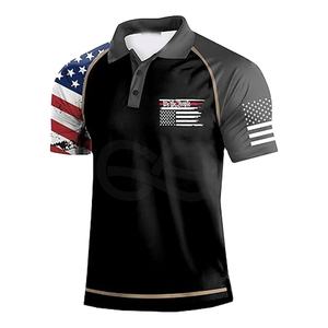 Camisa de golf de manga corta para hombre 1776 Bandera de EE. UU. Botón gráfico Polo Camisa Patriótica con estilo Rendimiento Polo Golf Deportes Ropa informal - Product Image 1