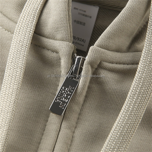 Haute Qualité Unisexe Coton Polyester French Terry Hommes Zipper-up Hoodies Logo Imprimé Personnalisé Hommes Zip Sweat À Capuche - Product Image 4