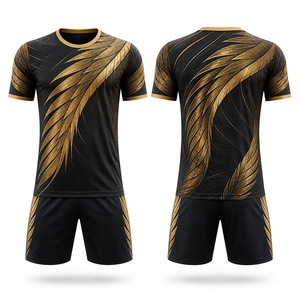 Conjunto de Fútbol para Adultos, Camiseta y Pantalones Cortos, Ligeros, de Secado Rápido, Transpirables, Antideslizantes, 100% Poliéster, Ropa Deportiva para Equipos, Todas las Temporadas - Product Image 1