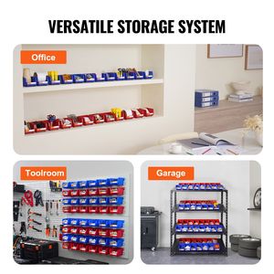 Set di 24 Contenitori Impilabili per Organizzazione, Blu/Rosso, 12,7 cm x 10,2 cm x 7,6 cm, in Plastica Resistente - Product Image 3