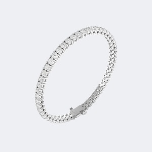Pulsera de lujo con diamantes cultivados en laboratorio de corte brillante redondo de 7.00 CTW para mujer, joyería de aniversario de bodas en oro macizo de 9K, 14K, 18K. - Product Image 4