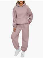 Ensembles de survêtements streetwear oversize pour femmes, mode hiver, confortables et respirants, en polyester/coton écologique, à capuche
