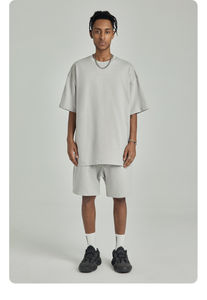 Conjunto de Verano para Hombre, Camiseta y Pantalones Cortos de Algodón Grueso, Personalizables, Estilo Casual - Product Image 5