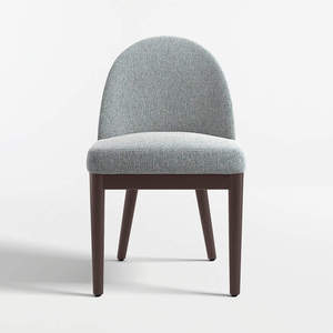 Chaise de salle à manger rembourrée moderne avec pieds en teck massif, siège en tissu de luxe pour hôtel, restaurant et fourniture directe d'usine - Product Image 2