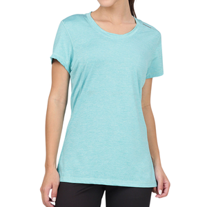 Camiseta de Corte Regular para Mujer, Camiseta de Manga Corta con Cuello Redondo, Tejido de Poliéster y Elastano, Ligera - Product Image 5