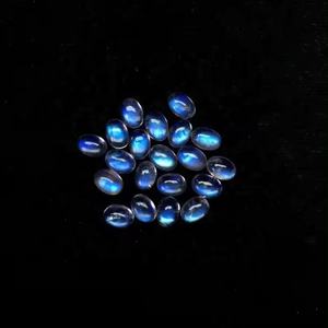 Super fina calidad 6mm X 8mm Natural Arco Iris piedra lunar Oval Flatback cabujón venta al por mayor piedras preciosas sueltas del proveedor del fabricante - Product Image 2