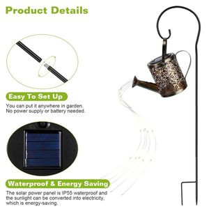 Solar Powered Watering Can <b>String</b> Light Hollow LED <b>Garden</b> Fairy Decoration Stake Lights for Pathway YA - Product Image 3