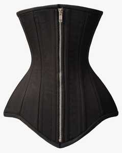 Corset gainant noir en acier avec fermeture éclair frontale, contrôle ferme, amincissant la taille, corset sur-buste, body à contrôle moyen, personnalisable - Product Image 1