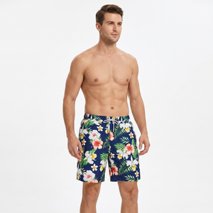Shorts imprimés pour hommes, séchage rapide, taille à cordon de serrage, short de bain décontracté, longueur mi-cuisse, en polyester - Product Image 4