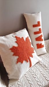 Green Truck With Pumpkins Hooked Pillow Cover Rectangle Cotton Handcrafted Decorative Cushion For Sofa Couch - Product Image 6