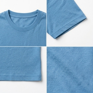 Camiseta de Algodón para Hombre, Corte Regular, Color Azul Sólido, Cuello Redondo, Manga Corta, Estilo Casual de Punto Jersey - Product Image 6