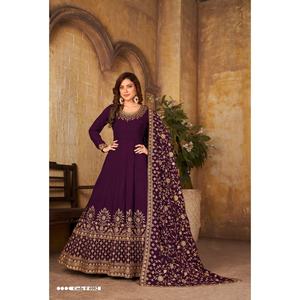Exclusivo Salwar Kameez de Estilo Indio-Pakistaní en Georgette Sintética de Fatema Fashion, Nuevo Diseño para Fiestas, Bodas, Personalizable - Product Image 1