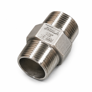 Conector Industrial de Acero Inoxidable 304, Grado A, para Tuberías Químicas, Soldadura a Tope, Galvanizado, 1/2 Pulgada de Diámetro, 15 Pulgadas de Longitud - Product Image 1