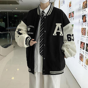 ผู้ผลิตเสื้อแจ็คเก็ตวาร์ซิตี้แบบยูนิเซ็กซ์ ไซส์พลัส คุณภาพสูง สำหรับนักศึกษา  แบบเรียบ  รับสั่งพิมพ์ลายเสื้อแจ็คเก็ตเบสบอล - Product Image 6