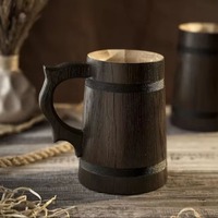 Jarra de Cerveza de Madera Hecha a Mano, Jarra de Madera de Primera Calidad para Amantes de la Cerveza, Incluye Bolsa de Regalo Medieval, Varios Tamaños