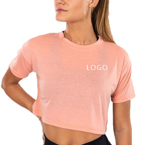 Wholesale Simple Printing <b>Crop</b> Tops Summer Women's Slim-<b>fit</b> <b>T</b>-<b>Shirt</b> Comfortable Soft High Elastic Female <b>Crop</b> Tops - Product Image 6