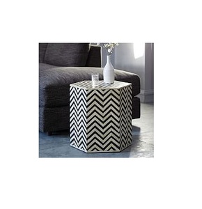 Tabouret ottoman en os incrusté, design artisanal, avec pieds sculptés, couleurs assorties attrayantes, pour salon, chambre et maison - Product Image 3