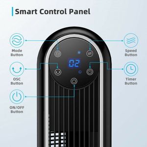 Ventilatore a Torre Oscillante da 42 Pollici con Display Intelligente, Telecomando, Altezza Regolabile e Nebulizzatore - Spina UK/AU - Product Image 2