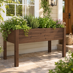 WholesalerElevated Wooden Planter <b>Box</b> Raised Wooden Planter <b>Box</b> with Legs Outdoor Wooden Planter Made in Vietnam - Product Image 2