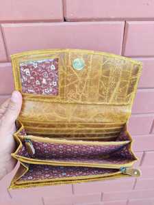 กระเป๋าคลัทช์หนังแท้ลายจระเข้แบบยาว ป้องกันการโจรกรรม สไตล์วินเทจ สำหรับใส่โทรศัพท์มือถือและกระเป๋าสตางค์ ขายส่ง - Product Image 3