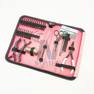 Kit de herramientas de extensión de cabello con microcuentas Clips Micro cuentas tipo C agujas logotipo privado Color personalizado Metal negro mate 10 Set - Product Image 2