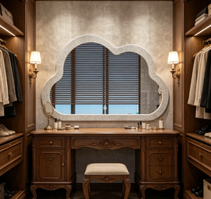 Heavenly <b>Mirror</b> Modern Smart Glass Cloud Shape Wall-Mounted Touch-Switch LED <b>Bath</b> <b>Mirror</b> with Natural Marble Frame for Bathroom - Product Image 3