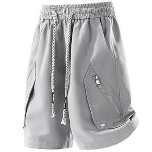 <b>Men's</b> Casual Streetwear <b>Cargo</b> <b>Shorts</b> Multi-Pocket Loose Hip Hop Drawstring Elastic Waist Summer <b>Short</b> Pants for <b>Men</b> 2024 - Product Image 2