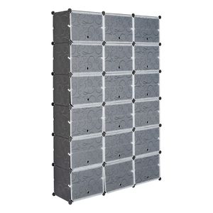 Portascarpe portatile a 12 livelli da 72 paia Organizer 36 griglie portaoggetti a scaffale a torre con tacco espandibile stivali pantofole nere - Product Image 2