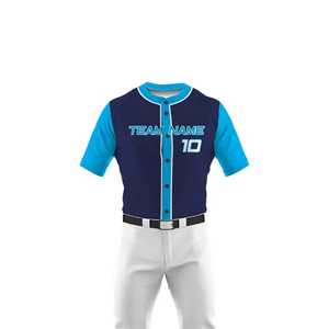 Conjunto de Pantalones y Camiseta de Béisbol Azul Marino y Turquesa para Hombre con el Número 10 Sublimado, de Poliéster que Absorbe la Humedad, Manga Corta. - Product Image 5