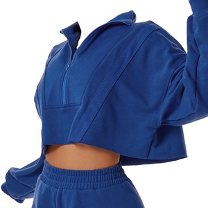 2025 New Fashionable Autumn Women's Casual Sweatshirt Zip-Up Custom Crop <b>Top</b> Hoodie XS Size <b>Winter</b> Streetwear with Hooded Collar - Product Image 4