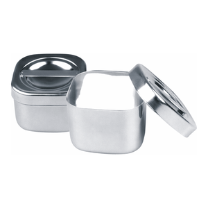 Gobelet d'échantillonnage carré en acier inoxydable avec couvercle pour le stockage en laboratoire et médical - Product Image 2