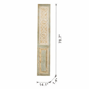 A & B Home Set 2 Panel de pared Art Deco de estilo moderno de madera de bambú tallado desgastado 14x78,5 Panel de puerta decorativo Pared de 2 piezas - Product Image 4