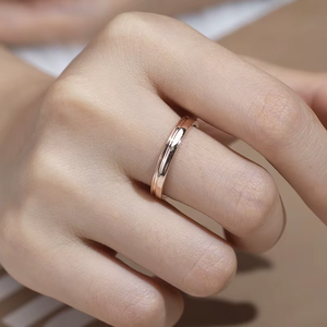 Anillo de Boda de Oro Rosa con Diamante, Corte Brillante Redondo, Color G Natural, Estilo Clásico, Unisex - Product Image 6